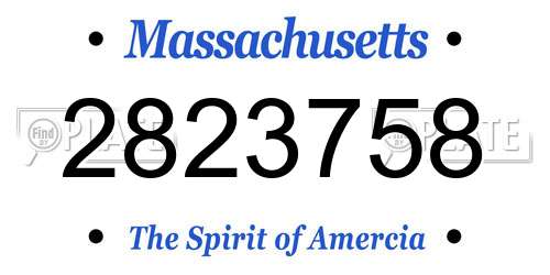 2823758 Massachusetts License Plate