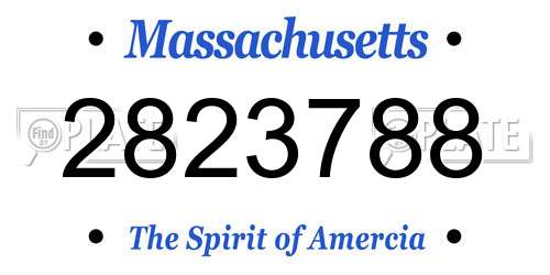 2823788 Massachusetts License Plate