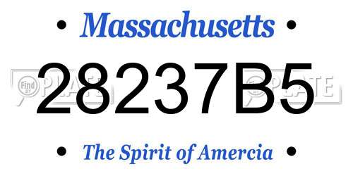 28237B5 Massachusetts License Plate
