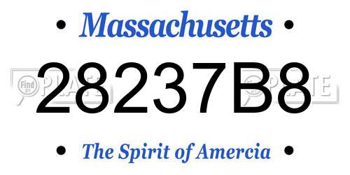 28237B8 Massachusetts License Plate