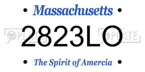 2823LO Massachusetts License Plate