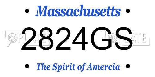 2824GS Massachusetts License Plate