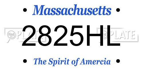 2825HL Massachusetts License Plate