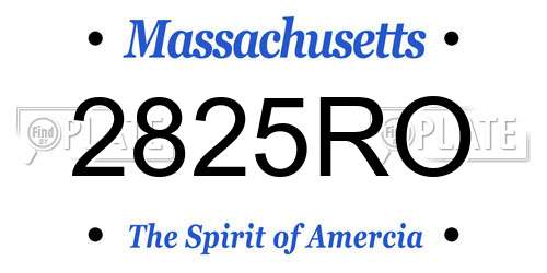 2825RO Massachusetts License Plate