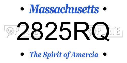 2825RQ Massachusetts License Plate