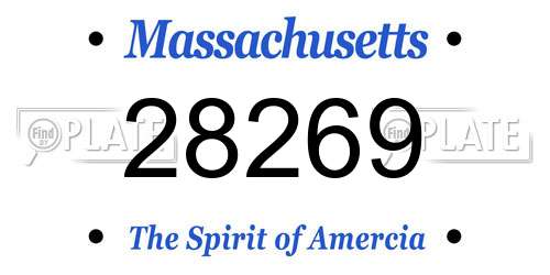 28269 Massachusetts License Plate