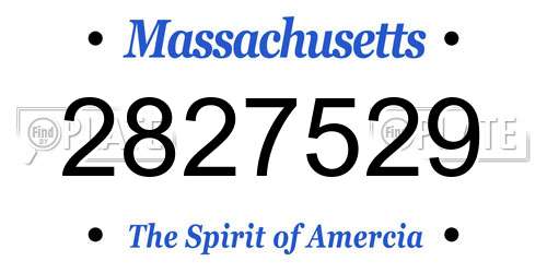 2827529 Massachusetts License Plate