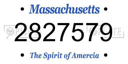 2827579 Massachusetts License Plate