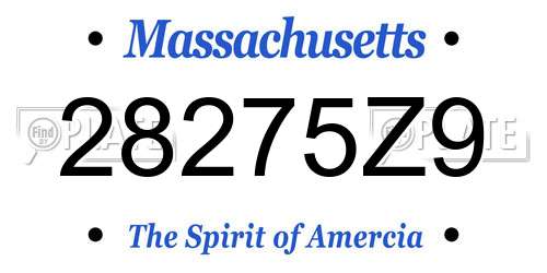 28275Z9 Massachusetts License Plate