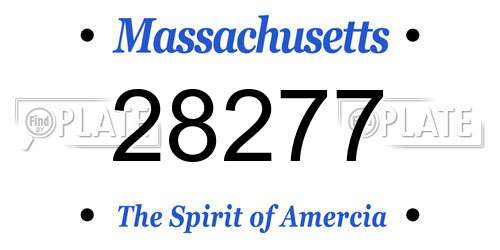28277 Massachusetts License Plate