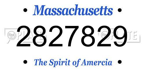 2827829 Massachusetts License Plate
