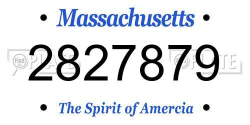 2827879 Massachusetts License Plate
