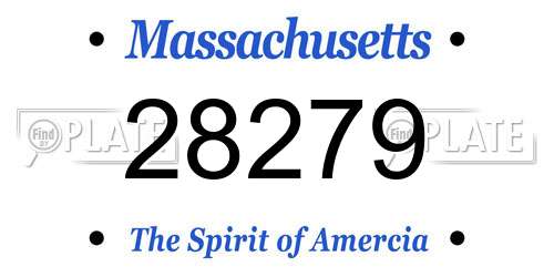 28279 Massachusetts License Plate