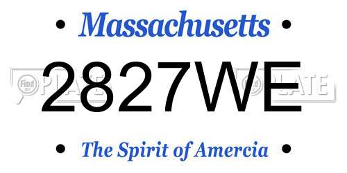 2827WE Massachusetts License Plate