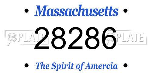 28286 Massachusetts License Plate