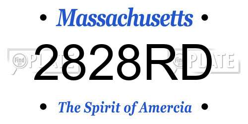 2828RD Massachusetts License Plate
