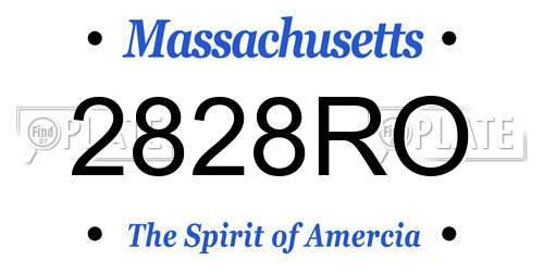 2828RO Massachusetts License Plate