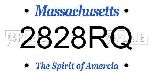 2828RQ Massachusetts License Plate