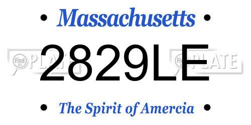 2829LE Massachusetts License Plate