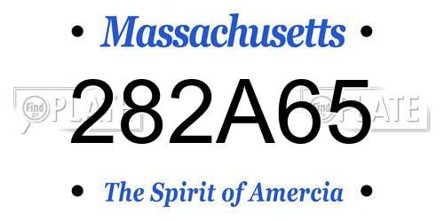 282A65 Massachusetts License Plate