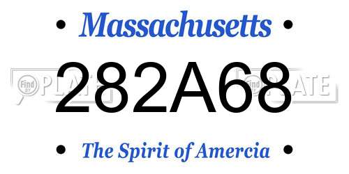 282A68 Massachusetts License Plate
