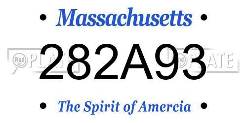 282A93 Massachusetts License Plate