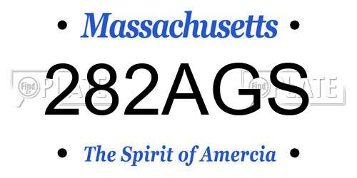 282AGS Massachusetts License Plate