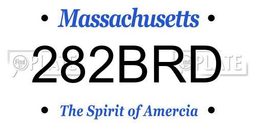 282BRD Massachusetts License Plate