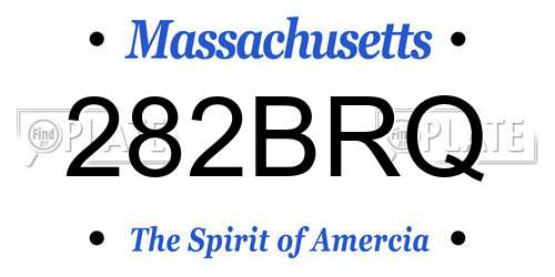282BRQ Massachusetts License Plate