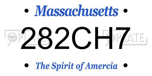 282CH7 Massachusetts License Plate