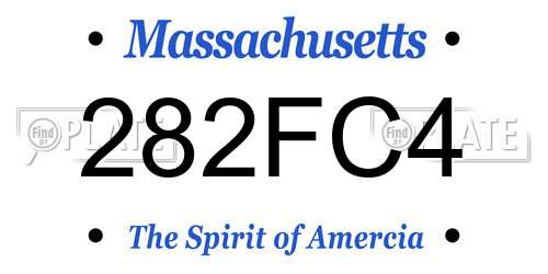 282FC4 Massachusetts License Plate