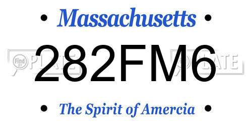 282FM6 Massachusetts License Plate