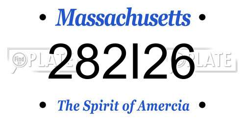 282I26 Massachusetts License Plate