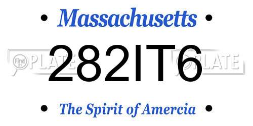 282IT6 Massachusetts License Plate