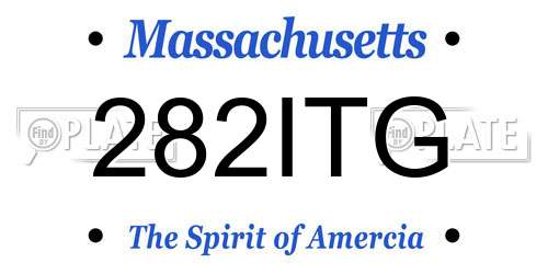 282ITG Massachusetts License Plate