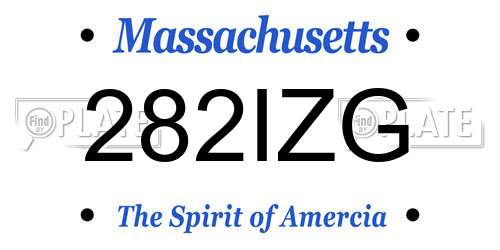 282IZG Massachusetts License Plate