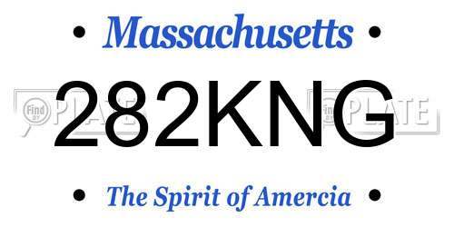 282KNG Massachusetts License Plate