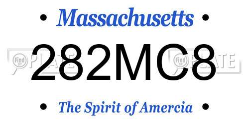 282MC8 Massachusetts License Plate