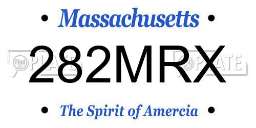 282MRX Massachusetts License Plate