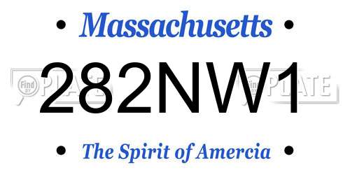 282NW1 Massachusetts License Plate