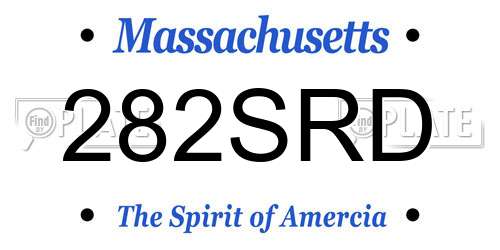 282SRD Massachusetts License Plate