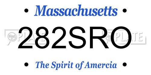 282SRO Massachusetts License Plate