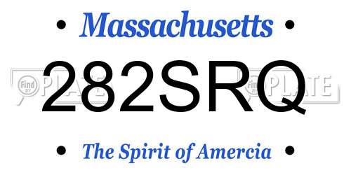 282SRQ Massachusetts License Plate