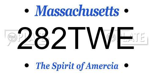282TWE Massachusetts License Plate