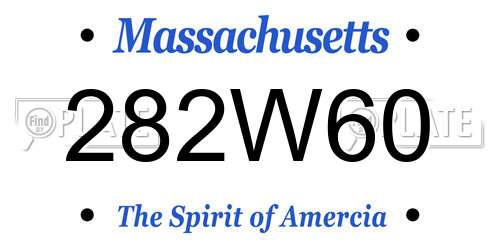 282W60 Massachusetts License Plate