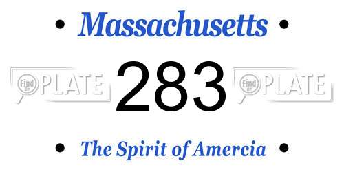 283 Massachusetts License Plate