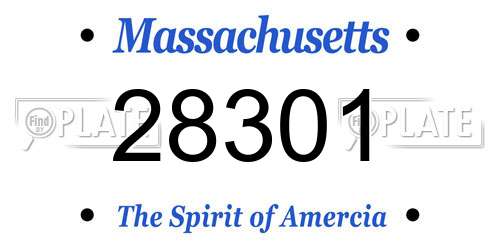 28301 Massachusetts License Plate