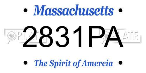 2831PA Massachusetts License Plate