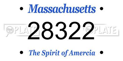 28322 Massachusetts License Plate