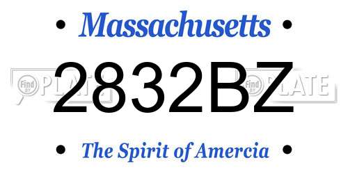 2832BZ Massachusetts License Plate